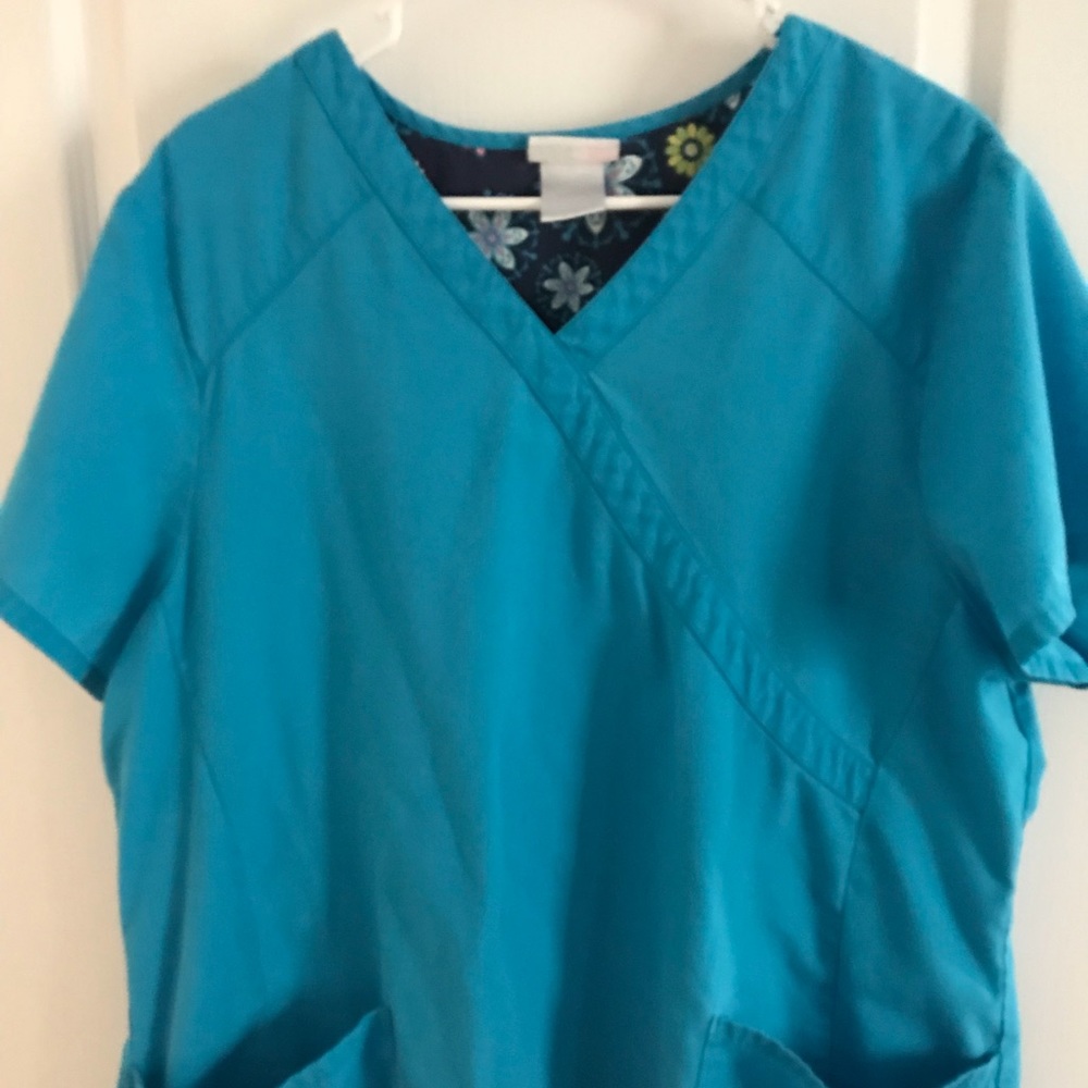 Teal scrub top